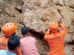 Warga Tertimpa Batu Longsor, Basarnas Nias Bantu Evakuasi