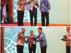 Plt . Bupati Langkat H. Syah AfandinTerima Penghargaan kinerja terbaik ke - 3 Daerah di Aula Tengku Rizal Nurdin Rumah Dinas Gubsu, Medan, Jumat (2/12/2022).