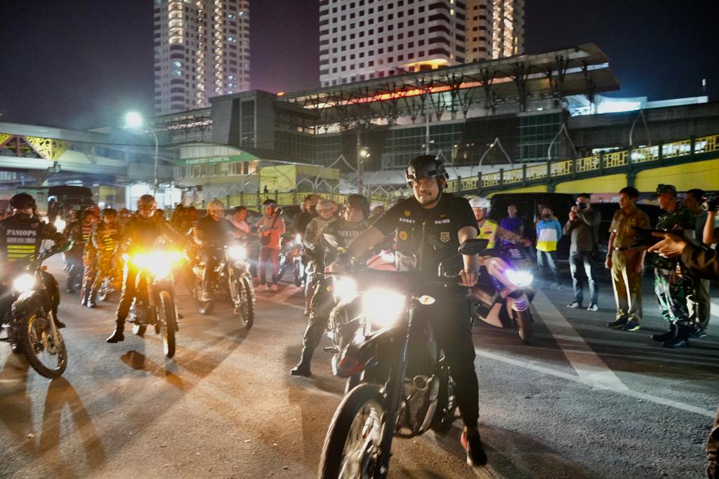 Luncurkan Satgas Medan Kondusif, Bobby Nasution dan Forkompinda Patroli Malam dengan Bersepeda Motor