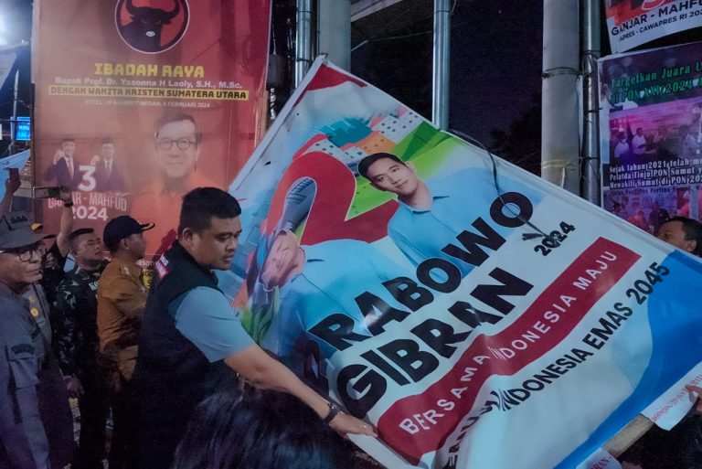 Masa Tenang Kampanye, Minggu Dini Hari Bobby Nasution Pimpin Penertiban APK