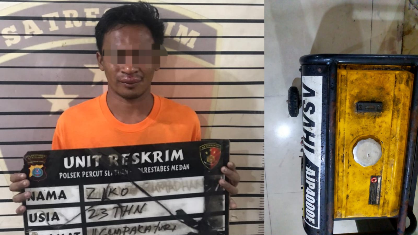 Polsek Medan Tembung Amankan Pencuri Mesin Genset