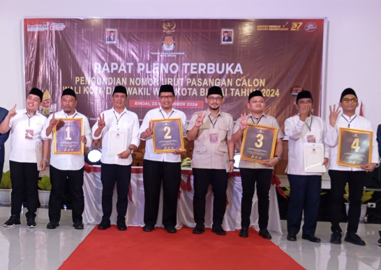 KPU Binjai Rapat Pleno, Ini Penetapan Nomor Urut Wali Kota dan Wakil Wali Kota Binjai