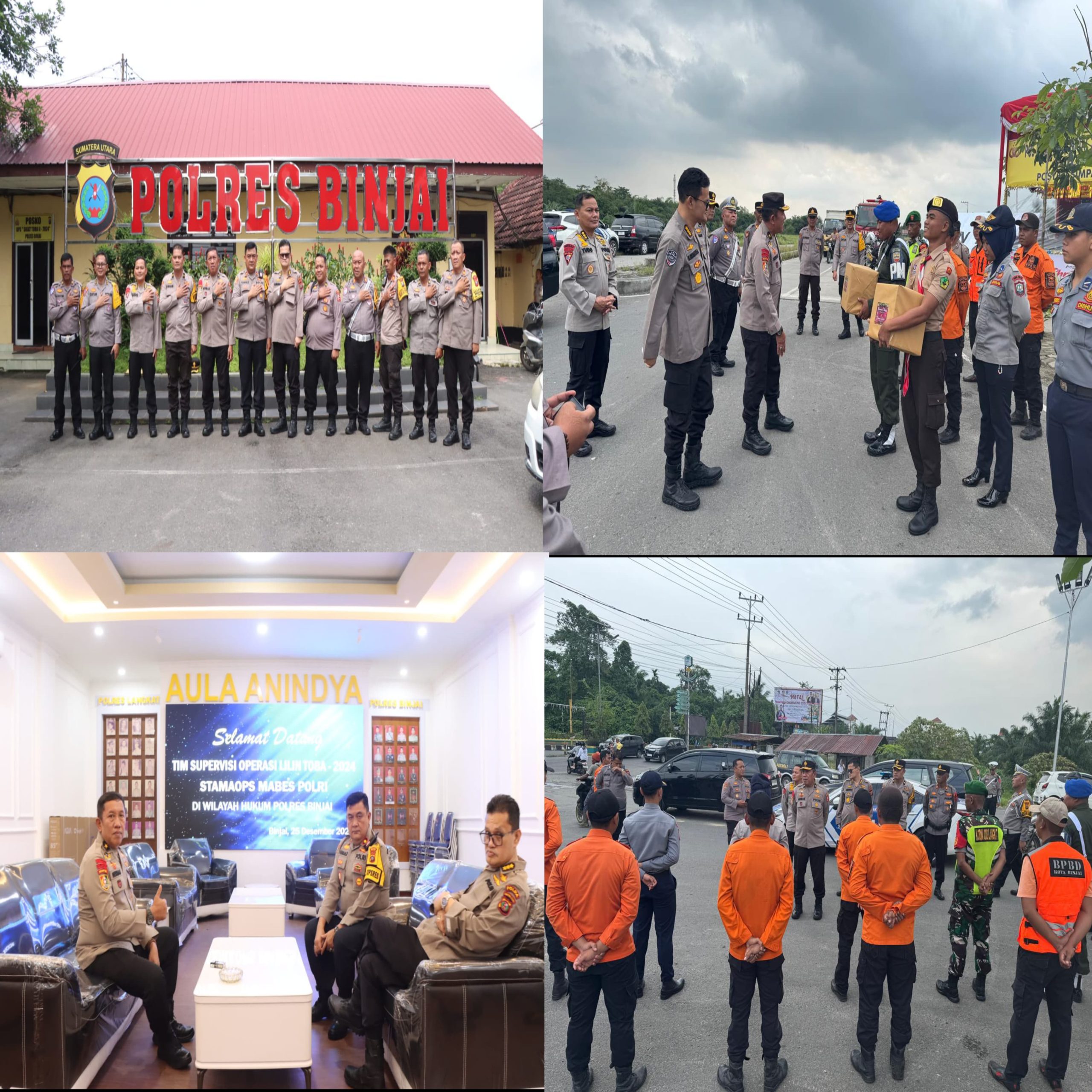Tim Supervisi Ops Lilin Toba Mabes Polri Kunjungi Kesiapan Pos Pelayanan di Polres Binjai