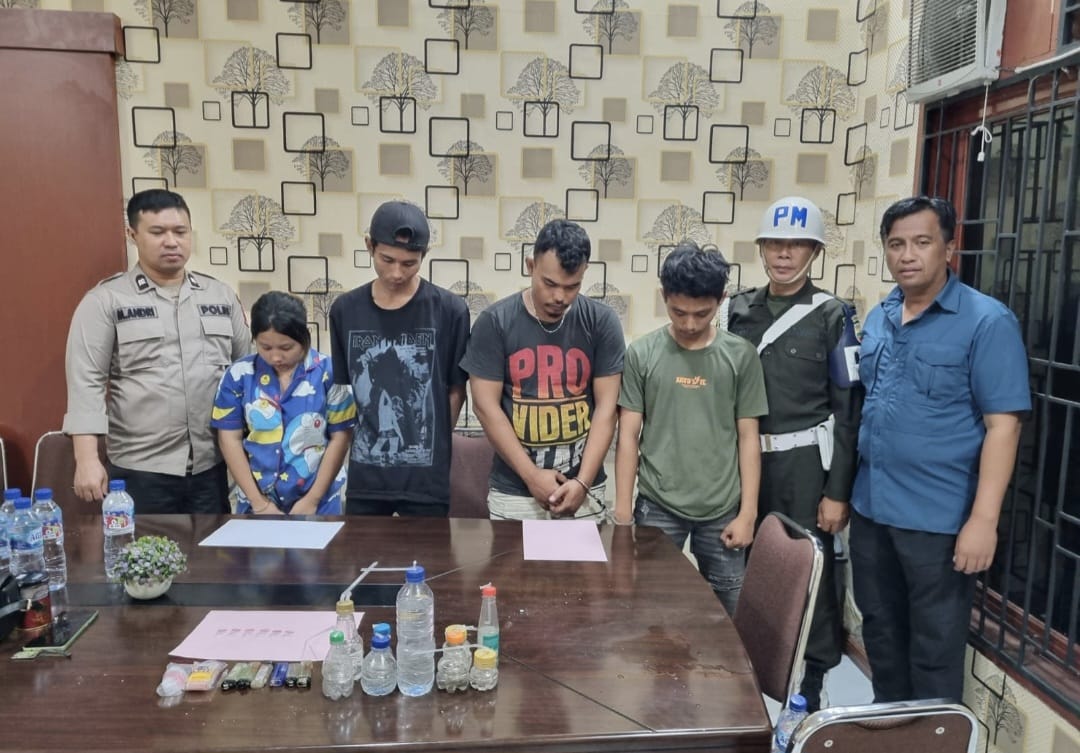 Denpom I/5-2 Binjai dan Kodim 0203/Lkt Tangkap 4 Tersangka Narkoba dan Judol