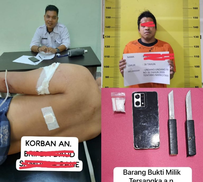 Melawan, Pengedar Narkoba di Labusel Tikam Polisi, Disita 7,83 Gram Sabu dan 2 Pisau