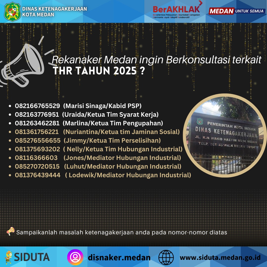 Disnaker Medan Imbau Pengusaha Bayar THR 7 Hari Sebelum Idul Fitri