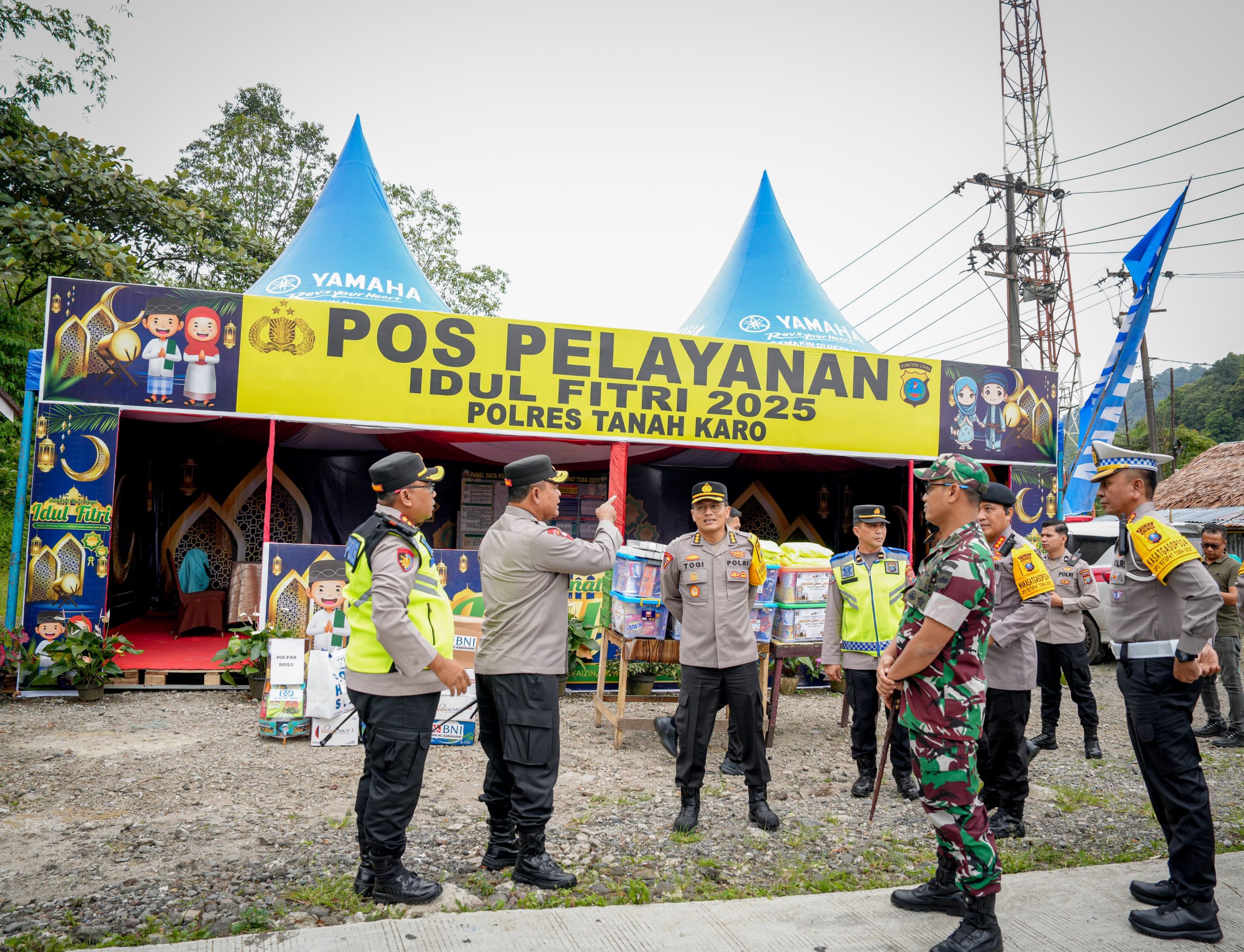 Kapolda Sumut Tinjau Pos Pelayanan dan Pengamanan Terpadu Idul Fitri di Tanah Karo