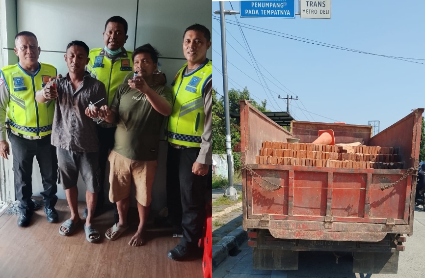 Polisi Temukan Alat Isap Sabu Dalam Truk Batu Bata, Supir dan Penumpang Diamankan