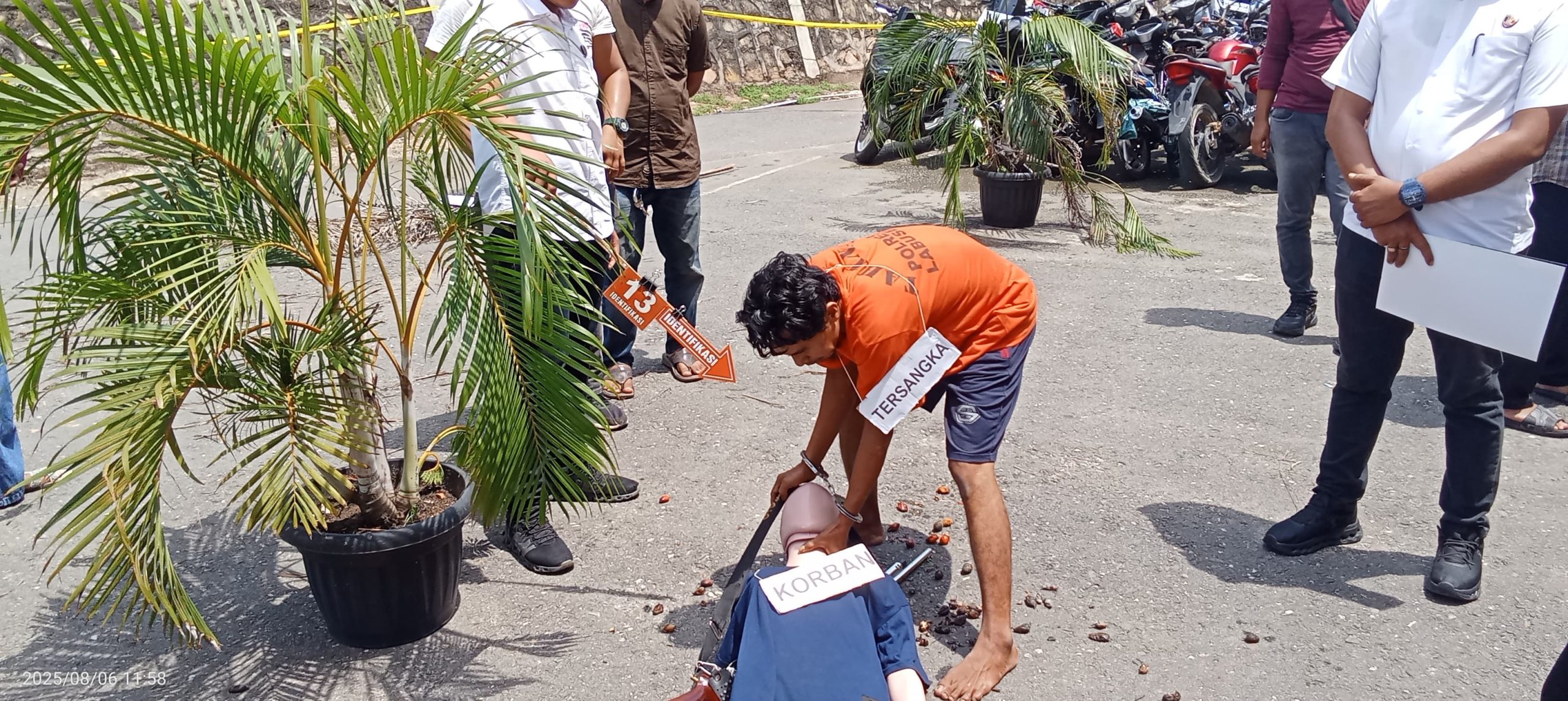 Rekonstruksi Kasus Perampokan Sawit Disertai Pembunuhan di Silangkitang, Korban Dihabisi dengan Gancu