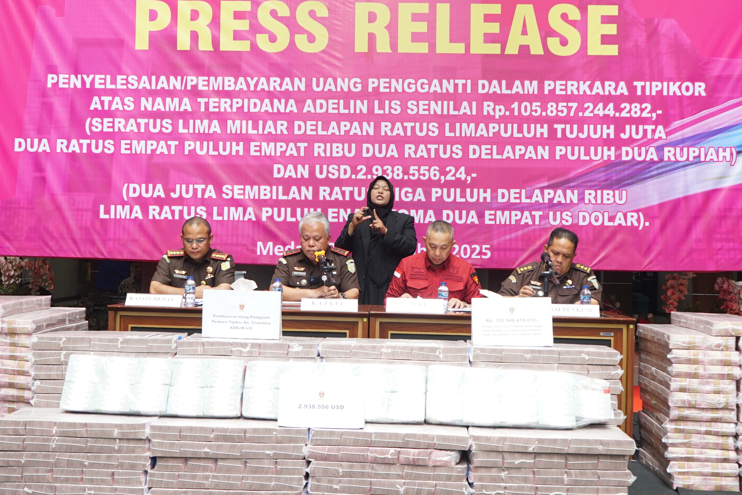 Terpidana Pembalakan Liar Adelin Lis Bayar Uang Pengganti Rp105,8 Miliar, Kajati Sumut: Wujud Pemulihan Kerugian Negara