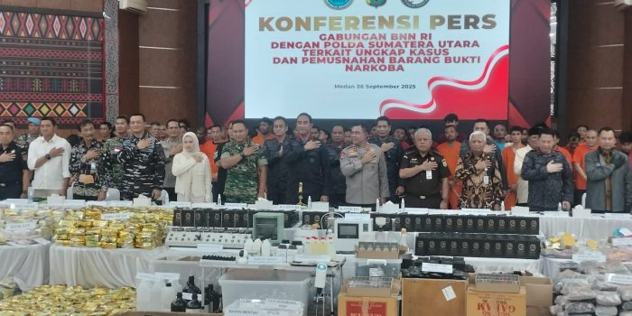 Kerjasama BNN RI, Polda Sumut, Polda Aceh Sita 1,7 Ton Narkotika
