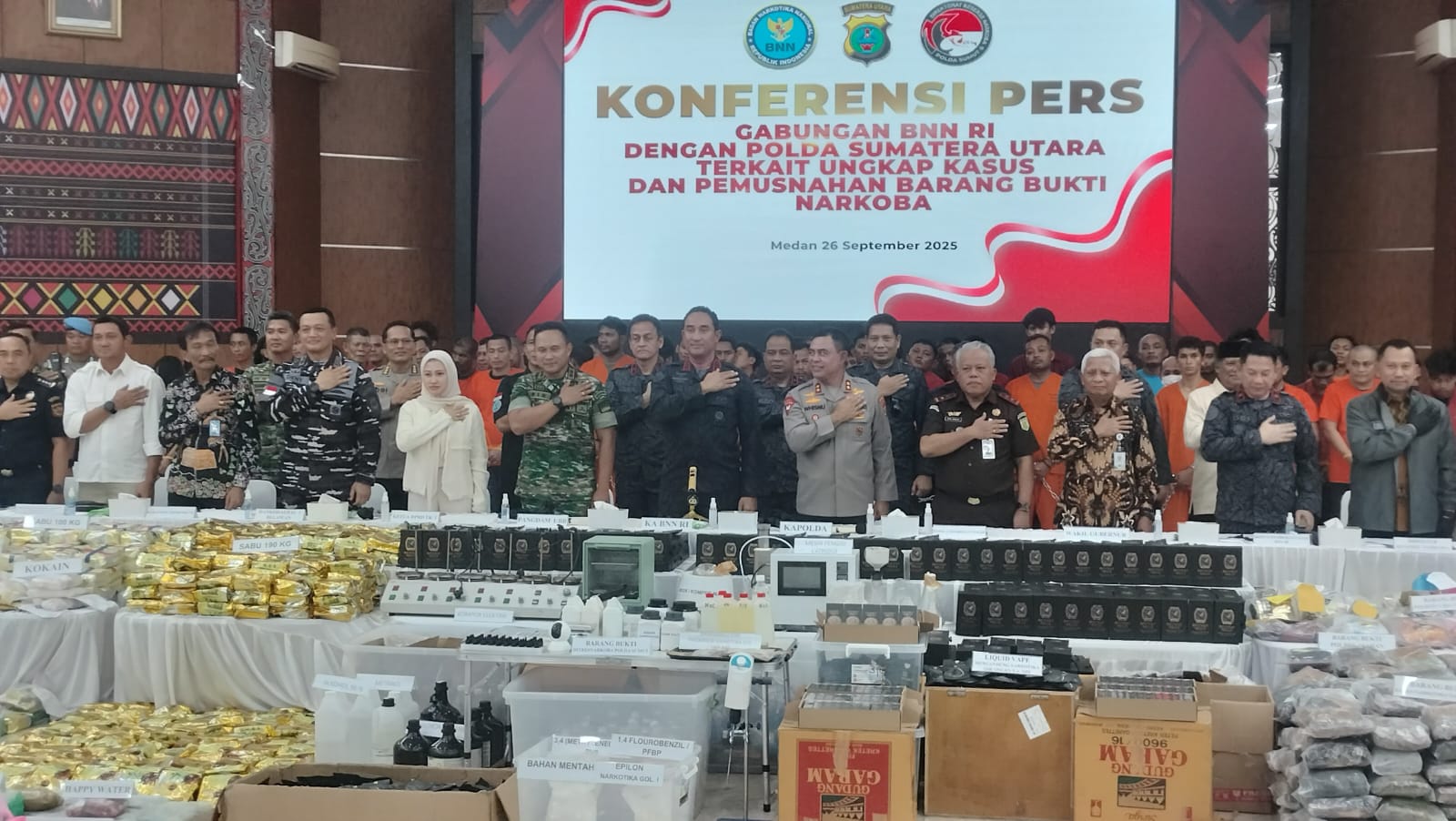 Kerjasama BNN RI, Polda Sumut, Polda Aceh Sita 1,7 Ton Narkotika