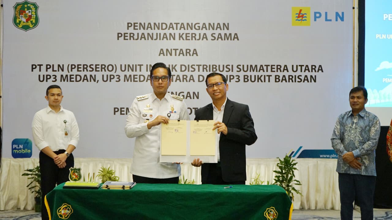 Pemko Medan dan PLN Tandatangani Kerjasama Pemungutan PBJT Listrik
