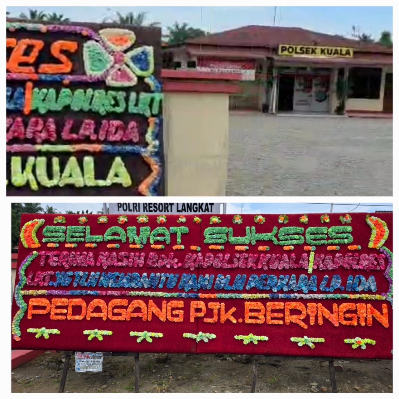 Warga Kirim Papan Bunga, Apresiasi Polsek Kuala Usai Tetapkan Pelaku Pencurian Jadi Tersangka