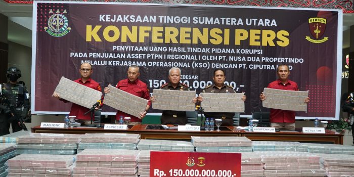 Penyidik Kejati Sumut Sita Rp150 Miliar Perkara Tipikor Penjualan Aset PTPN I Regional I 