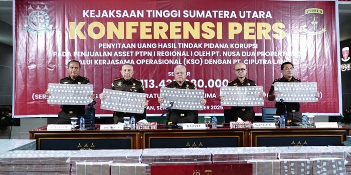 Kejati Sumut Kembali Sita Uang Pengganti Rp263 Miliar Kasus Penjualan Aset Eks PTPN 2
