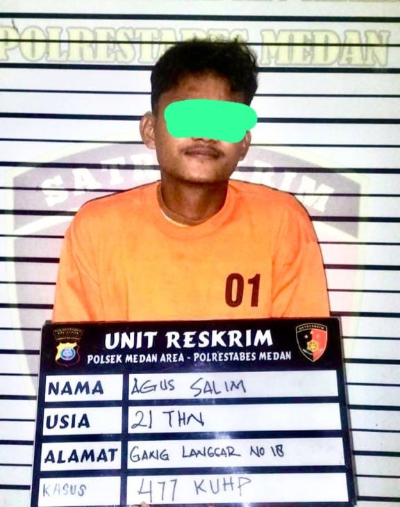 Polsek Medan Area Tangkap Penjual Sate Curi Barang Elektronik