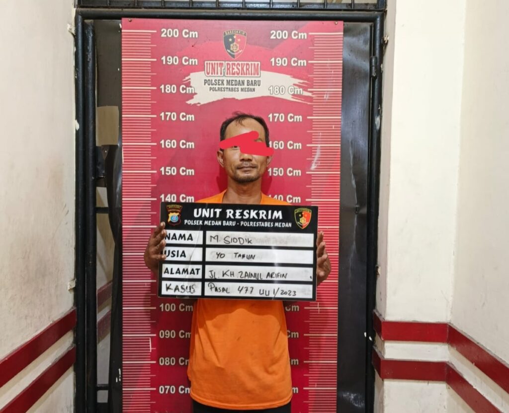 Polisi Tangkap Maling Kursi Pedagang Kopi di Depan Masjid Agung Medan