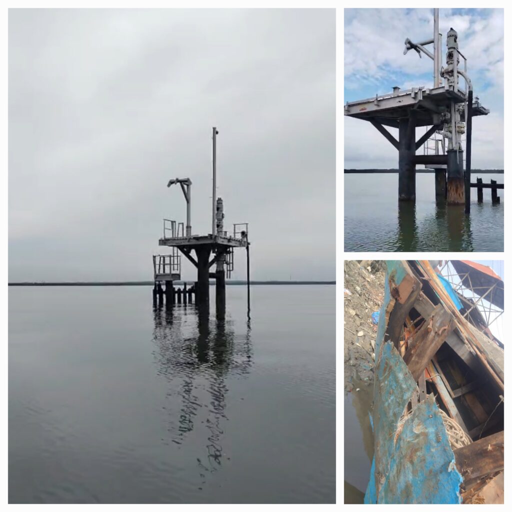 Nelayan Langkat Pertaruhkan Nyawa, Kapal Rusak Hantam Tiang Rig Tanpa Rambu di Perairan Pangkalan Susu