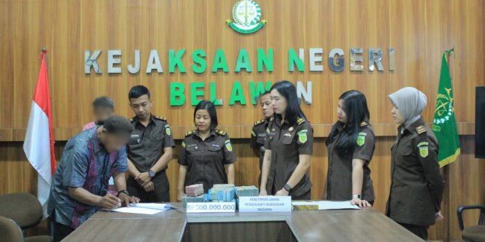 Kejari Belawan Terima Rp500 Juta Uang Pengganti dari Mantan Kepala SMAN 19 Medan