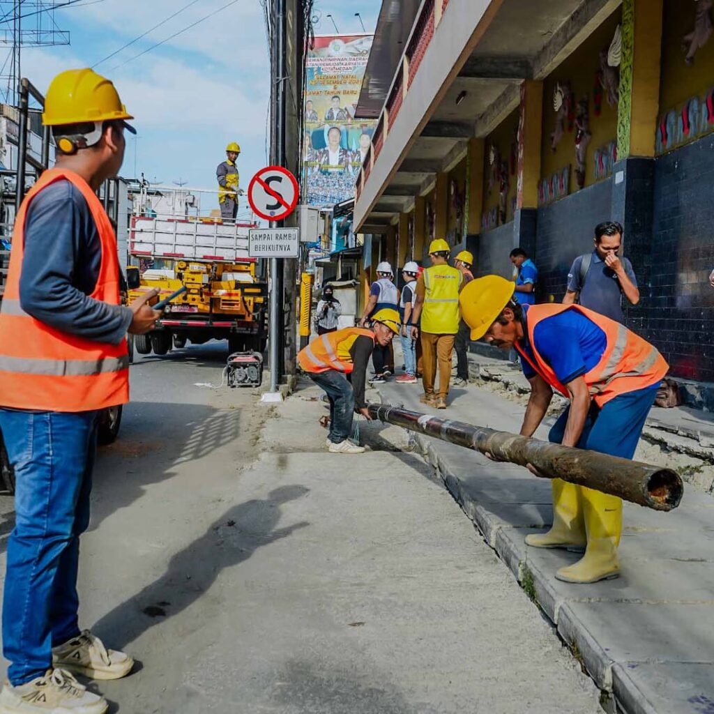 Tahun Ini, 12 Ruas Jalan di Medan Bebas Kabel Udara