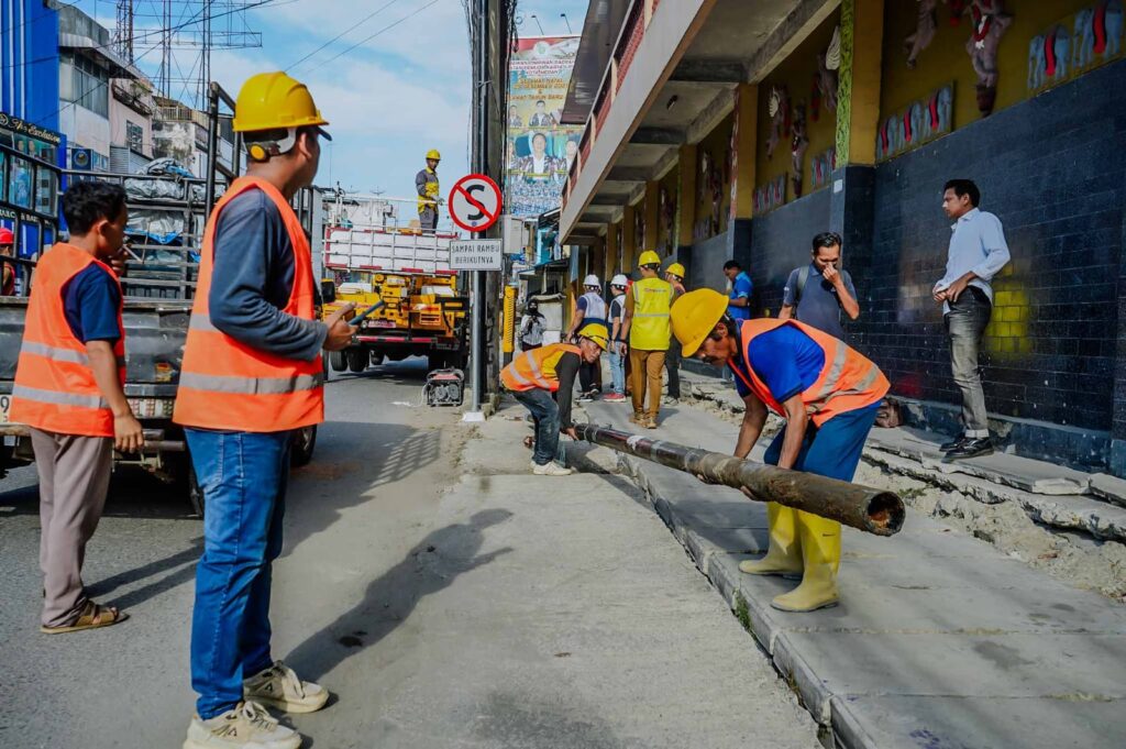 Tahun Ini, 12 Ruas Jalan di Medan Bebas Kabel Udara