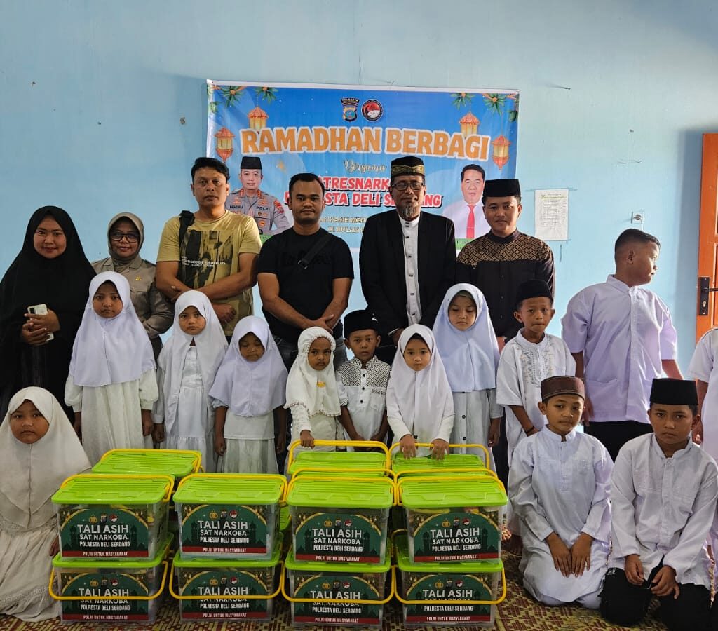 Satuan Narkoba Polresta Deli Serdang Berbagi Tali Asih di Rumah Yatim Beringin