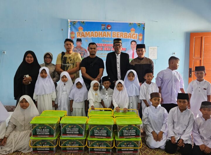 Satuan Narkoba Polresta Deli Serdang Berbagi Tali Asih di Rumah Yatim Beringin