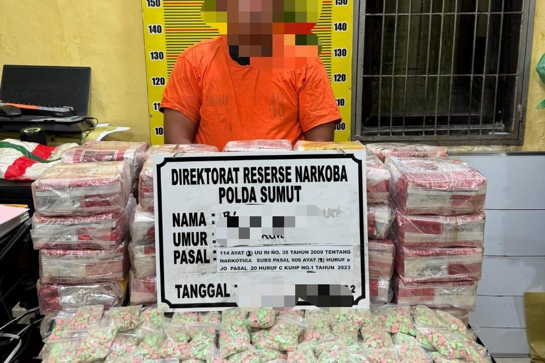 Polda Sumut Gagalkan Penyelundupan 50 Kg Sabu dan 20 Ribu Butir Ekstasi di Perairan Asahan