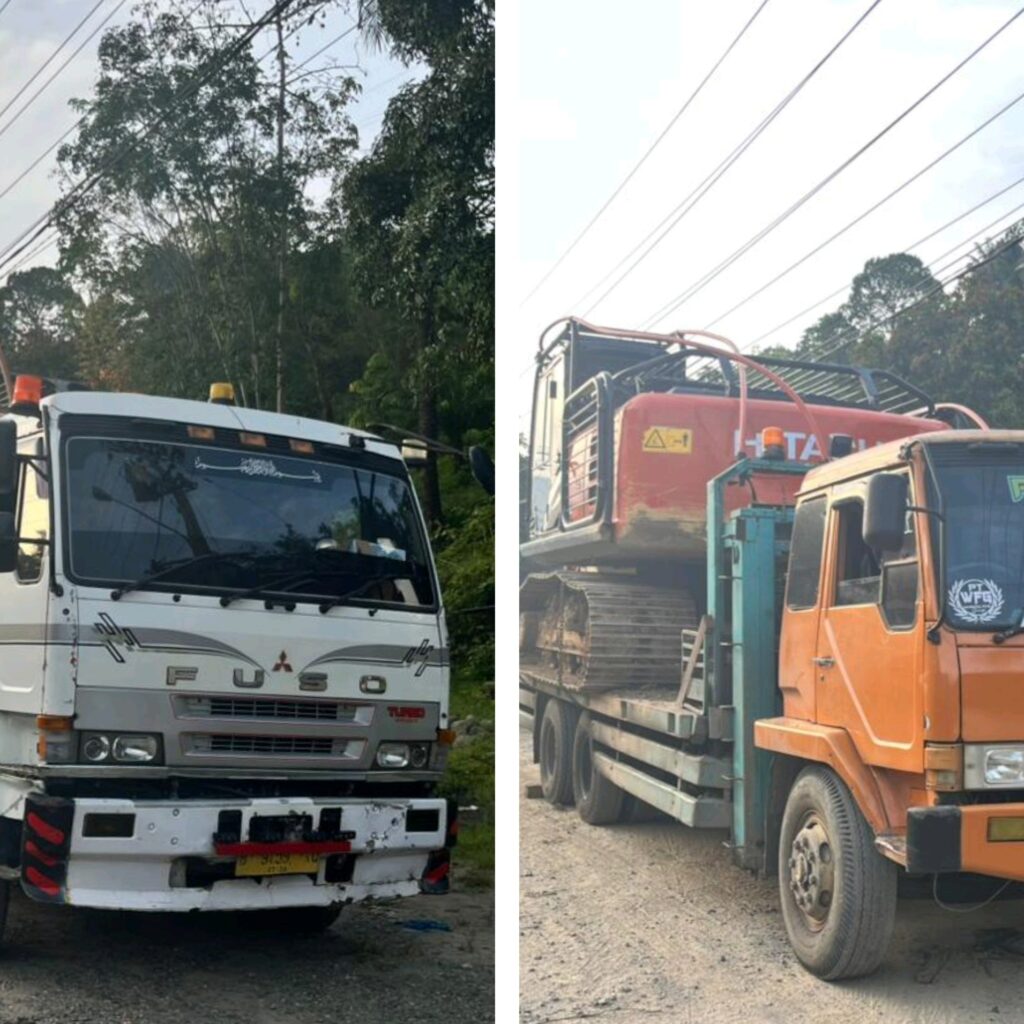 Polda Sumut Amankan 2 Ekskavator, Diduga untuk Tambang Emas Ilegal di Madina