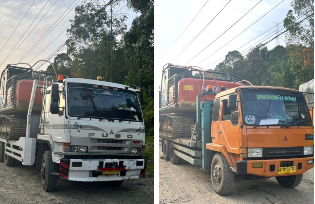 Polda Sumut Amankan 2 Ekskavator, Diduga untuk Tambang Emas Ilegal di Madina