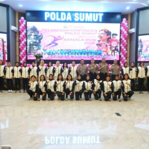 Lepas Kontingen Kemala Run 2026 ke Bali, Kapolda Sumut Tekankan Sportivitas dan Soliditas KB Polri