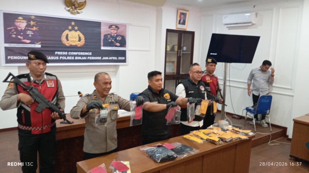 Polres Binjai Ungkap 106 Kasus Kriminal dan Narkoba, 129 Tersangka Diamankan dalam Empat Bulan