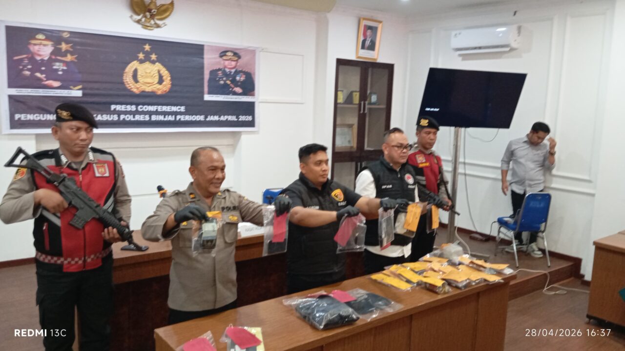 Polres Binjai Ungkap 106 Kasus Kriminal dan Narkoba, 129 Tersangka Diamankan dalam Empat Bulan