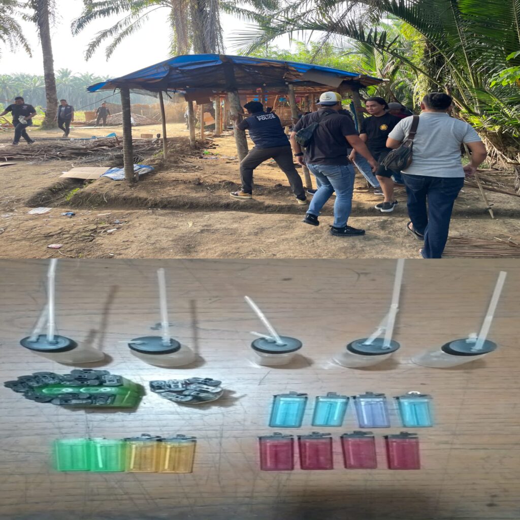 Lagi, Polres Binjai Bumihanguskan Barak Narkoba di Desa Perdamaian