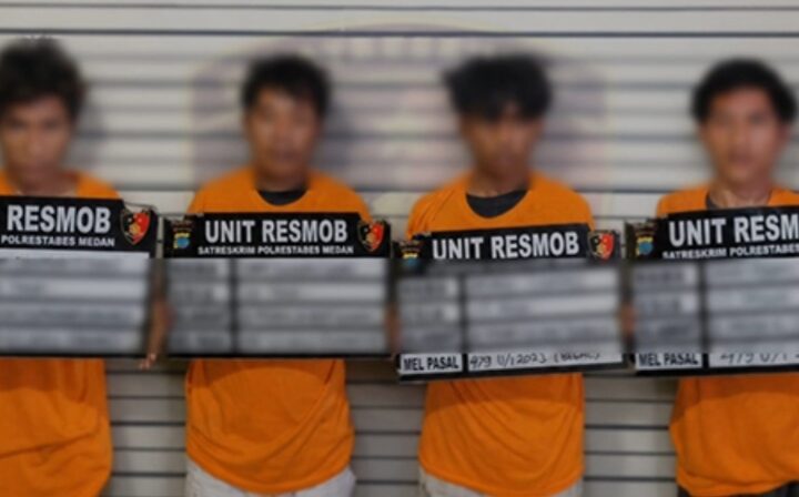 4 Pelaku Begal Terowongan di Tembung Ditangkap