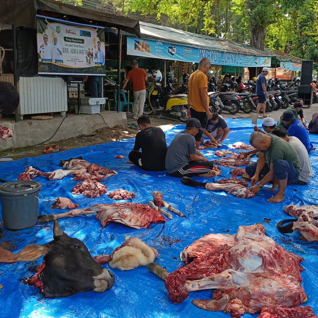 Forum Jurnalis Medan Sembelih 4 Hewan Kurban, Merawat Kebersamaan dan Pererat Tali Silaturahmi