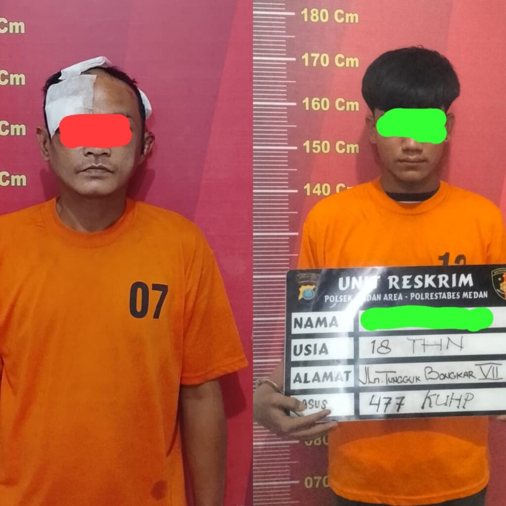 Digebuki Warga, Polsek Medan Area Amankan 2 Maling Perlengkapan Rumah Tangga dan Motor