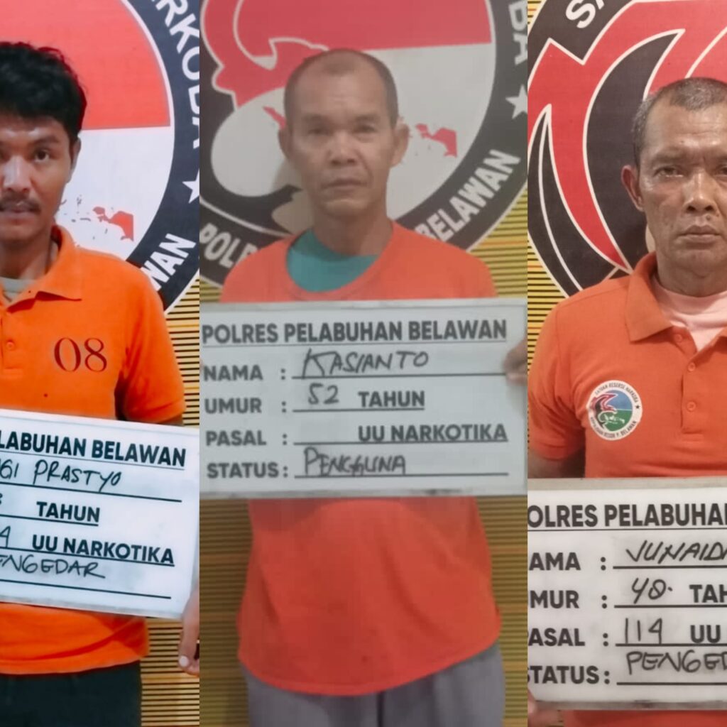 Polres Pelabuhan Belawan Gerebek Dua Sarang Narkoba, 3 Orang Ditangkap