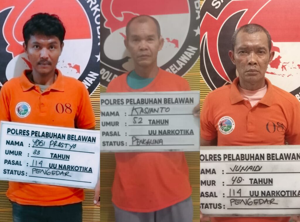 Polres Pelabuhan Belawan Gerebek Dua Sarang Narkoba, 3 Orang Ditangkap