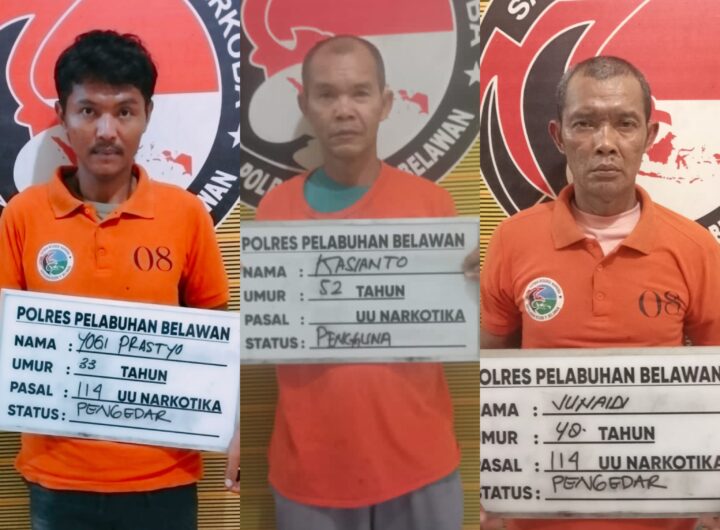Polres Pelabuhan Belawan Gerebek Dua Sarang Narkoba, 3 Orang Ditangkap