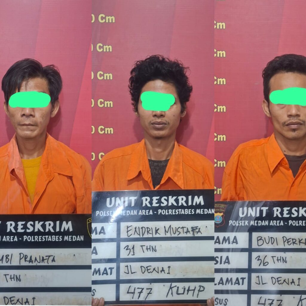 2 Bulan Buron, Polsek Medan Area Tangkap 3 Maling AC