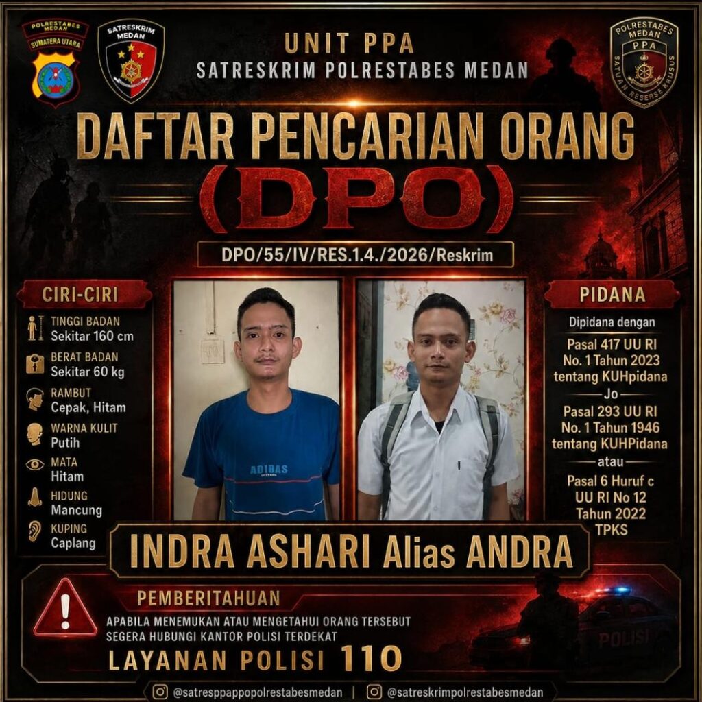 Polrestabes Medan Terbitkan DPO Pelaku Dugaan Pencabulan