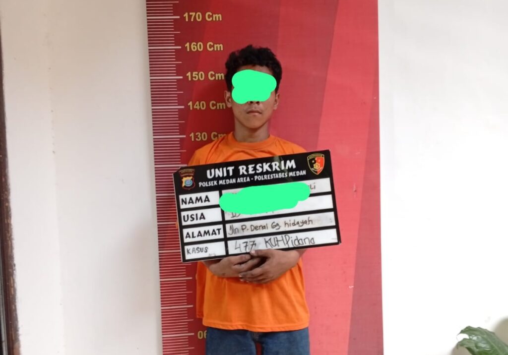 Aksinya Viral, Remaja Maling Motor Ditangkap Polsek Medan Area 