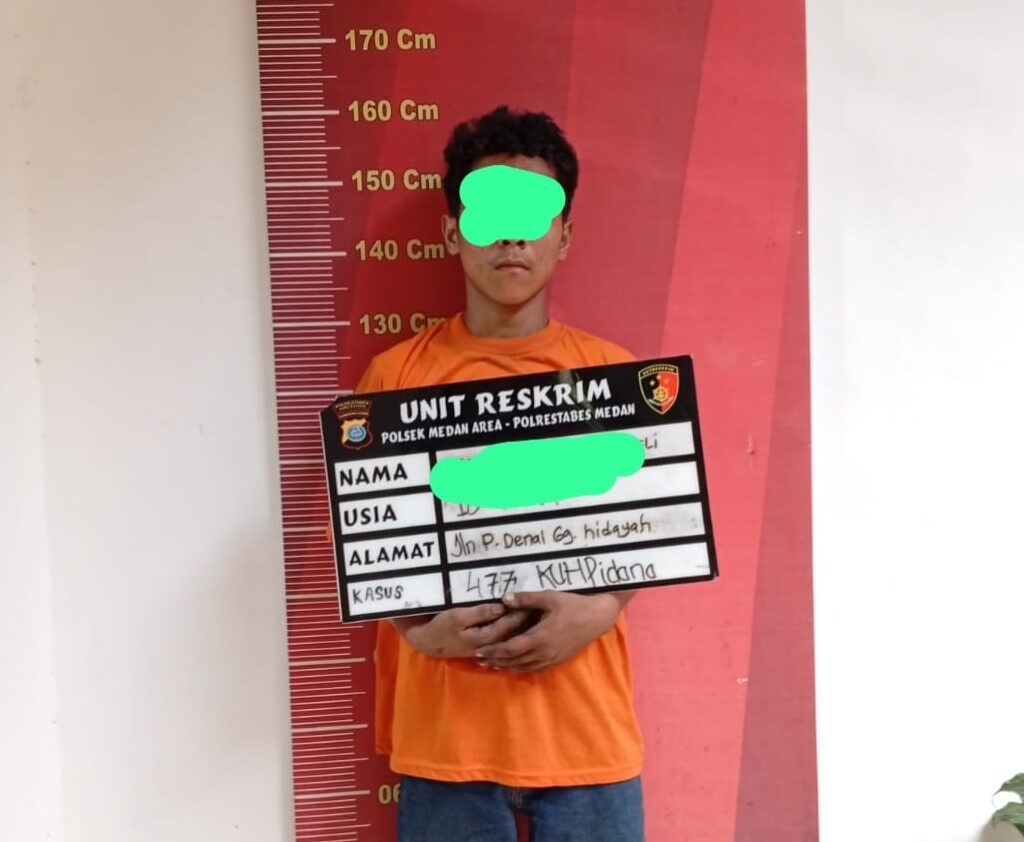 Aksinya Viral, Remaja Maling Motor Ditangkap Polsek Medan Area 