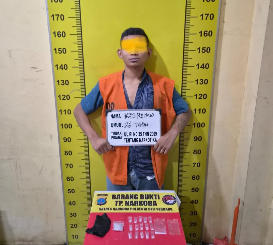 Berbekal Informasi Warga, Polisi Ringkus Pengedar 16 Paket Sabu di Jantung Kota Lubuk Pakam