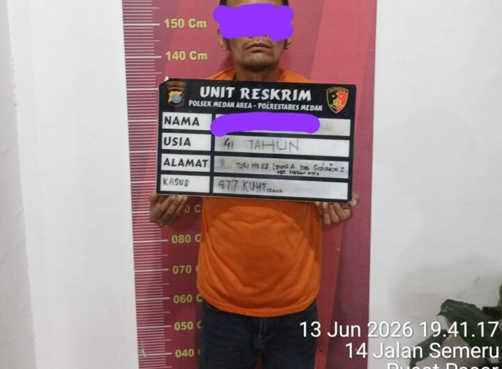 Polsek Medan Area Tangkap Maling 2 Ban Truk di Gudang Antomi