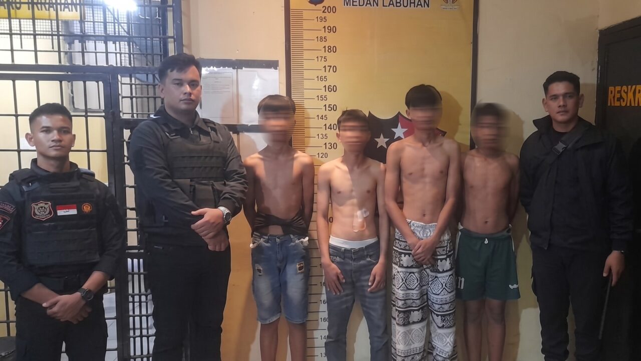 Respon Call Center 110, Polres Pelabuhan Belawan Amankan 4 Remaja Pelaku Tawuran