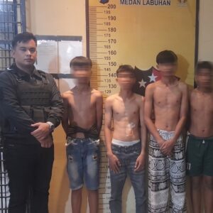 Respon Call Center 110, Polres Pelabuhan Belawan Amankan 4 Remaja Pelaku Tawuran