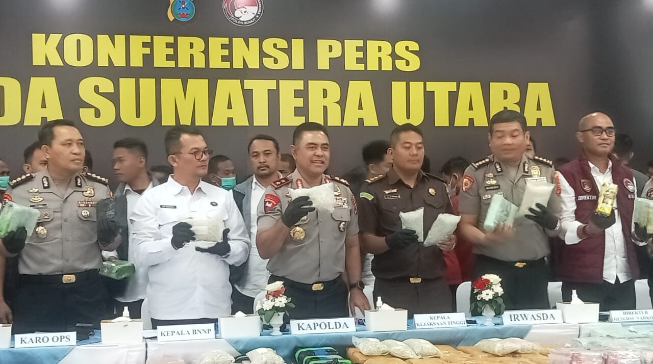 Januari-Juli 2026, Polda Sumut Sita 5,3 Ton Narkotika, Ungkap 3.865 Kasus